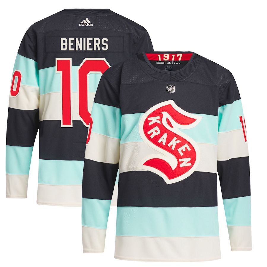 Men Seattle Kraken #10 Matty Beniers adidas Deep Sea Blue 2024 NHL Winter Classic Primegreen Authentic Player Jersey->more nhl jerseys->NHL Jersey